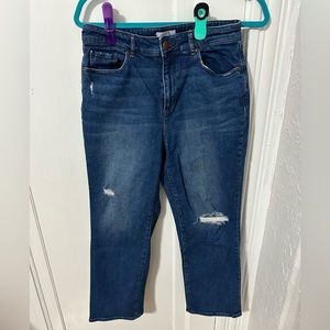 Loft Distressed Straight Leg Jean